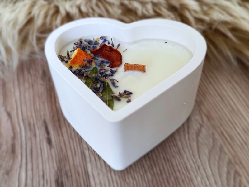 Sójová svíčka – Srdce Plamínek pohody