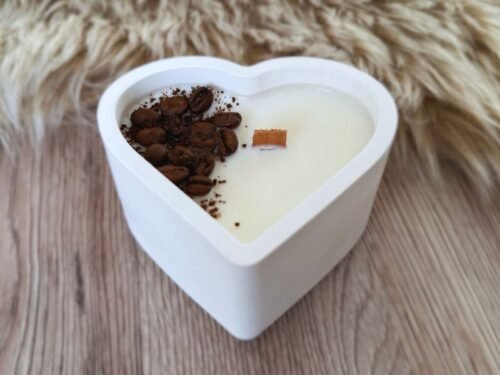 Sójová svíčka – Srdce Kávové pohlazení