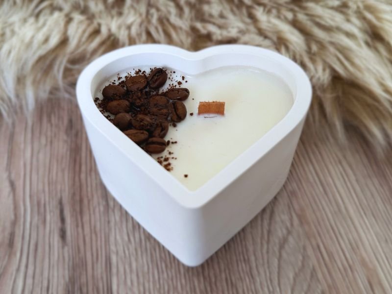 Sójová svíčka – Srdce Kávové pohlazení