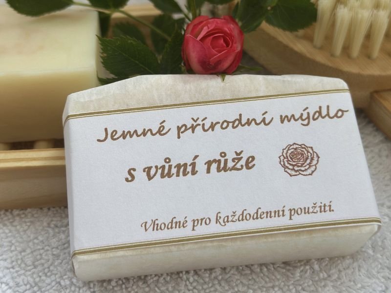Jemné přírodní mýdlo s vůní růže